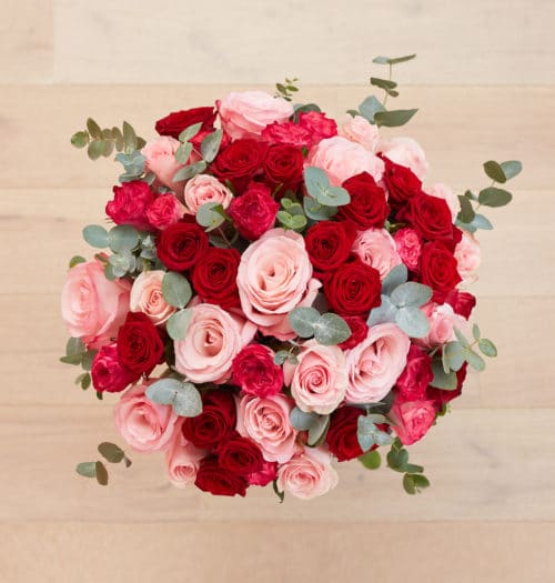 Le Magnifique Bouquet de Roses aux Couleurs Rouge et Rose