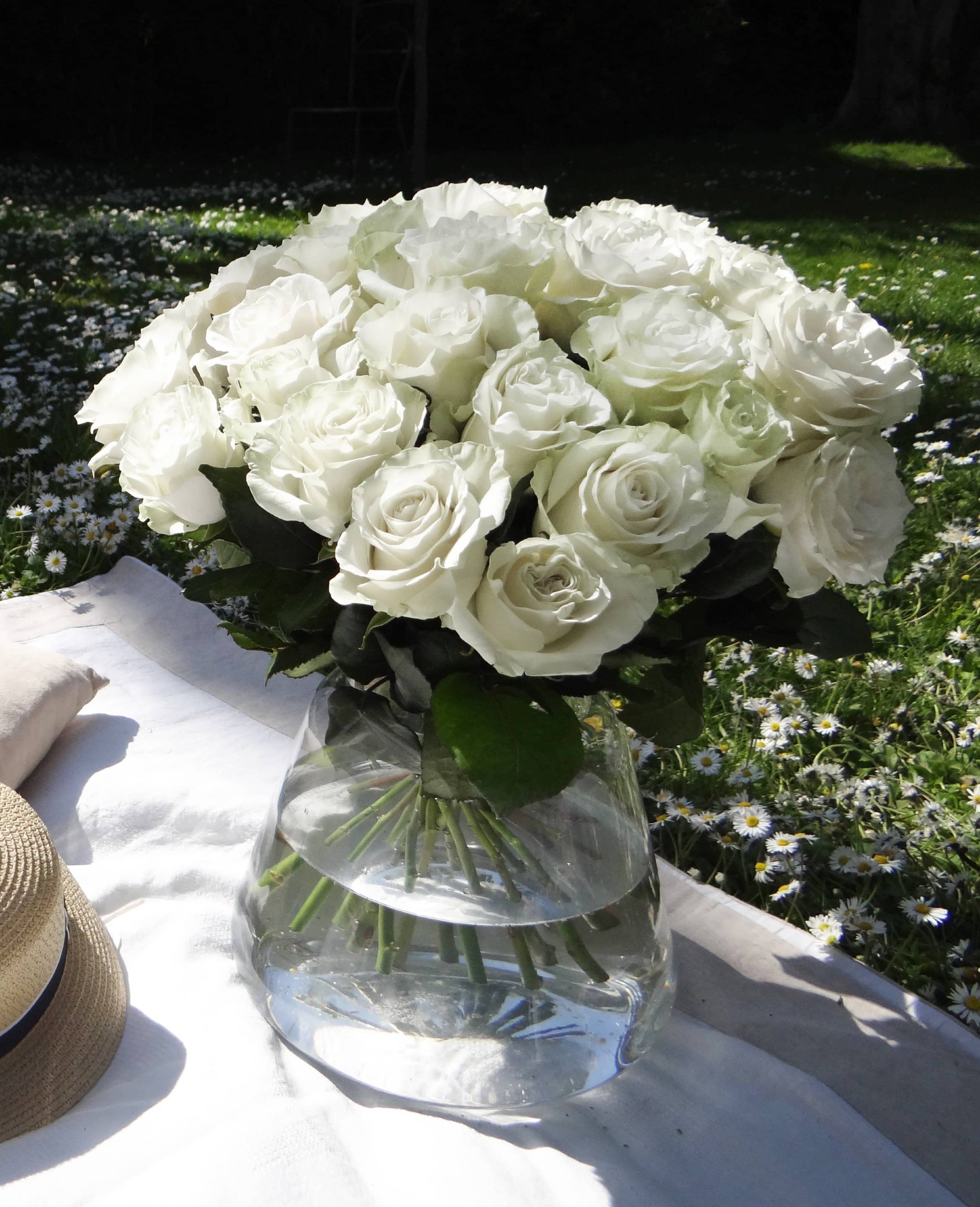 Bouquet de roses blanches - Livraison de Roses Blanches